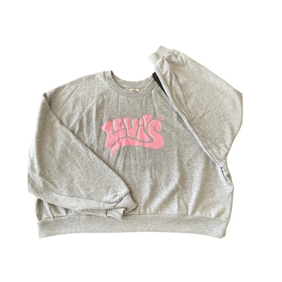 Levi’s Cropped Sweater Pullover heather grey Women’s Size XL - Picture 1 of 4